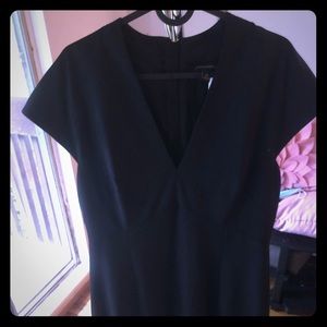 Banana Republic black dress with gold zipper